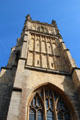 Details of tower of Church of St John Baptist. Cirencester, England.