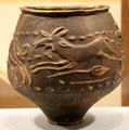 Roman era hunt cup with deer hunting scene at Corinium Museum. Cirencester, England