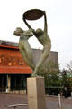 Sculpture representing town of Hanley, Stoke at Potteries Museum & Art Gallery. Hanley, Stoke-on-Trent, England.