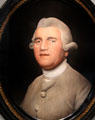 Josiah Wedgwood portrait on ceramic tablet by George Stubbs at World of Wedgwood. Barlaston, Stoke, England
