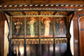 Four Seasons Oak Canopy Settle by Charles Eamer Kempe at Wightwick Manor. Wolverhampton, England.