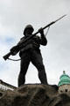 Royal Irish Rifles soldier on Boer War Memorial sculpture by Sydney March on grounds of Belfast City Hall. Belfast, Northern Ireland.