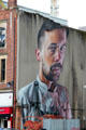 Mural of chef with lobster. Belfast, Northern Ireland