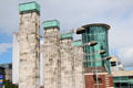 Architecture of lamps near Waterfront Hall. Belfast, Northern Ireland.