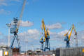 Cranes at Belfast Harbour, now the Titanic Quarter. Belfast, Northern Ireland.