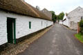 Thatched roof buildings from Ballyvollen at Ulster Folk Park. Belfast, Northern Ireland.