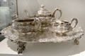 Silver tea service presented to Reverend Henry Montgomery of Belfast at Ulster Museum. Belfast, Northern Ireland.