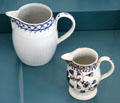 Creamware pitchers by Downshire Pottery of Belfast at Ulster Museum. Belfast, Northern Ireland.