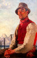 Lough Neagh Fisherman painting by Charles Lamb at Ulster Museum. Belfast, Northern Ireland.