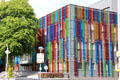 Computer Science Building with colored panels by Vanceva� at Queen's University Belfast. Belfast, Northern Ireland.