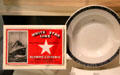 White Star booklet promoting Titanic & Olympic plus plate from Ellis Island at Ulster Transport Museum. Belfast, Northern Ireland.