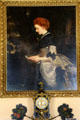 Parlor portrait & mantle clock at Florence Court. Enniskillen, Northern Ireland.