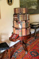 Round bookshelf with pullout drawer with lectern at Florence Court. Enniskillen, Northern Ireland.
