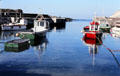 Boats moored in Ballintoy Harbour. Northern Ireland.