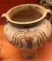 Mycenaean pottery krater with cuttlefish found in tomb, Enkomi, Cyprus at British Museum. London, United Kingdom.