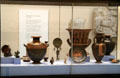 Collection of red figure ancient Greek vessels at British Museum. London, United Kingdom.