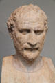 Demosthenenes marble portrait bust from Athens at British Museum. London, United Kingdom.