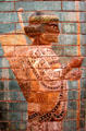 Detail of glazed brick guardsman excavated from Palace of Susa, Iran at British Museum. London, United Kingdom.