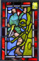 Woodcutter stained glass by Ford Madox Brown & Philip Webb made by Morris, Marshall, Faulkner & Co at Morris Gallery. London, United Kingdom.