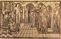Oracle graphic by Edward Burne-Jones in Earthly Paradise poem by William Morris for Kelmscott Press at Morris Gallery. London, United Kingdom.