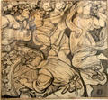 Celebrating the Grape Harvest study for stained glass panel by Dante Gabriel Rossetti at Morris Gallery. London, United Kingdom.
