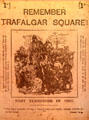 Remember Trafalgar Square where protesters were abused by police newspaper sympathy poster in Pall Mall Gazette at Morris Gallery. London, United Kingdom.