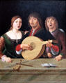 A Concert painting by Lorenzo Costa at National Gallery. London, United Kingdom.