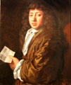 Diarist Samuel Pepys portrait by John Hayls at National Portrait Gallery. London, United Kingdom.