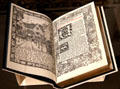 News from Nowhere science fiction book with image of Kelmscott Manor by William Morris at Tate Britain. London, United Kingdom.