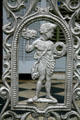 Cast iron fence panel of spring at Richards-DAR House Museum. Mobile, AL.