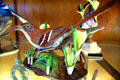 Brown thrasher with crocus sculpture in Boehm Porcelain collection at Bellingrath House. Theodore, AL.