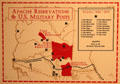 Map of Apache Reservations & U.S. Military Posts between 1848 & 73 in Arizona with route of Butterfield Overland Mail couch at Fort Lowell Museum. Tucson, AZ.