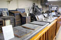 Typesetting examples at Tombstone Epitaph Museum. Tombstone, AZ.