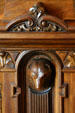 Bear carving detail of newel post in California State Capitol. Sacramento, CA.