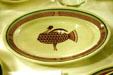 AT&SF Mimbreno turkey platter used on Super Chief trains at California State Railroad Museum. Sacramento, CA.