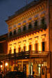 Union Hotel originally the Veranda Hotel in Old Sacramento at night. Sacramento, CA.
