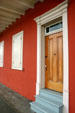 Cooper-Molera Adobe front door & shutters. Monterey, CA