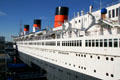 Stern to bow view of Queen Mary. Long Beach, CA.