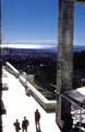 View of Pacific Ocean & Catalina Island from terrace of J. Paul Getty Museum. Malibu, CA.