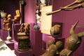 Collection of wood carvings from the Cameroon Grassfields at Fowler Museum. Los Angeles, CA.