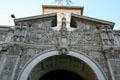 Carved entrance archway of Beverly-Wilshire Hotel. Beverly Hills, CA.