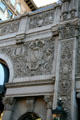 Decorative stone carvings on facade of Beverly-Wilshire Hotel. Beverly Hills, CA.