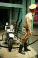Harley-Davidson motorcycle with highway patrolman display at Petersen Automotive Museum. Los Angeles, CA.