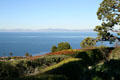 View of Pacific Ocean & Pacific Palisades from heights of Rancho Palos Verdes. Rancho Palos Verdes, CA.