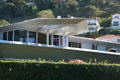 Cantilevered roof of Lloyd Wright's Moore House. Rancho Palos Verdes, CA.