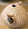 Pottery container with turtles in Anasazi corrugated tradition at San Diego Museum of Man. San Diego, CA.