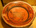 Mayan pottery plate with peccary prob. from Campeche, Mexico at San Diego Museum of Man. San Diego, CA.