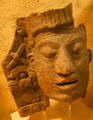 Mayan incense burner fragment with royal figure from Palenque, Mexico at San Diego Museum of Man. San Diego, CA.