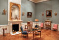 Room with French decorative elements including writing table at J. Paul Getty Museum Center. Malibu, CA