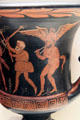 Greek terracotta red-figure mixing vessel with theatrical figures from South Italy or Sicily at Getty Museum Villa. Malibu, CA